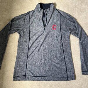 MLB Cleveland Guardians Quarter Zip Pullover Blue/White Pull Over Men's Sz L